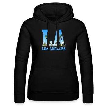 Los Angeles, Californie, Los Angeles - Sweat à capuche Russell Femme - noir - Devant - Marisol (170cm)