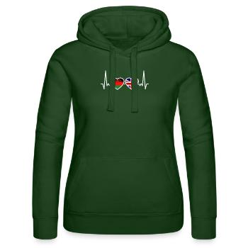 Malawi UK Heartbeat Flag British Malawian - Women’s Hooded Sweater by Russell - bottle green - Front - Liana (172cm)
