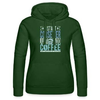 Instant-Korsett, einfach Kaffee hinzufügen - Frauen Kapuzen Sweater von Russell - Flaschengrün - Vorne - Liana (172cm)