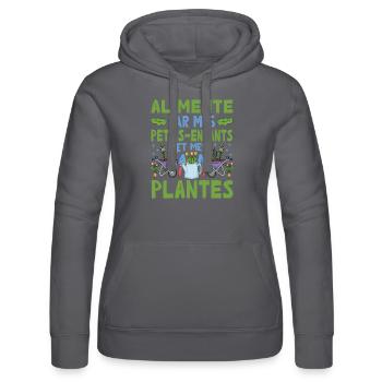 Propulsé par les petits-enfants et la conception des plantes - Sweat à capuche Russell Femme - noir - Devant - Marisol (170cm)