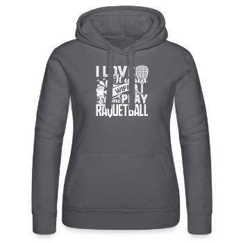 Racquetball Lets Me Play Racquetball - Women’s Hooded Sweater by Russell - black - Front - Marisol (170cm)