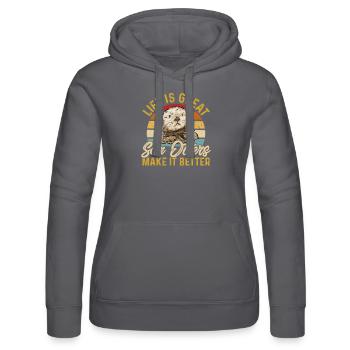 Seeotter - Frauen Kapuzen Sweater von Russell - Schwarz - Vorne - Marisol (170cm)