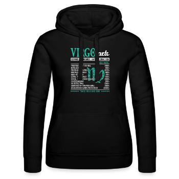 Virgo Facts I Awesome Zodiac Sign - Women’s Hooded Sweater by Russell - black - Front - Marisol (170cm)