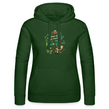 Out of the way: Here comes a kindergartner - Women’s Hooded Sweater by Russell - bottle green - Front - Liana (172cm)