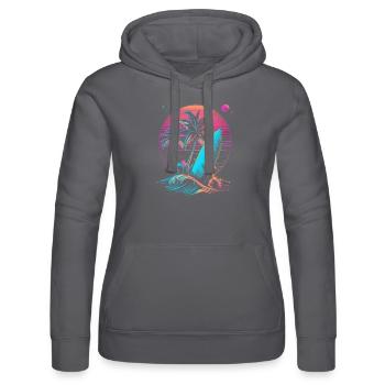 Surf Retro Wave Surfer Cadeau - Sweat à capuche Russell Femme - noir - Devant - Marisol (170cm)