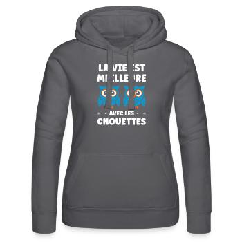 Netter Humor - Frauen Kapuzen Sweater von Russell - Schwarz - Vorne - Marisol (170cm)