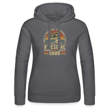 1985 Juli | Jahrgang Juli 1985 | Juli 1985 - Frauen Kapuzen Sweater von Russell - Schwarz - Vorne - Marisol (170cm)