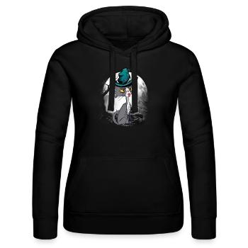 Chat magique chats sorcier conte de fées personnage conte de fées - Sweat à capuche Russell Femme - noir - Devant - Marisol (170cm)