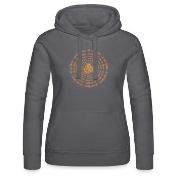 Rave Outfit mit Om Zeichen - Klang des Universums - Frauen Kapuzen Sweater von Russell - Schwarz - Vorne - Marisol (170cm)