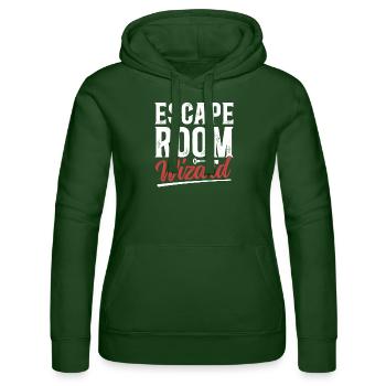 Escape Room - Women’s Hooded Sweater by Russell - bottle green - Front - Liana (172cm)