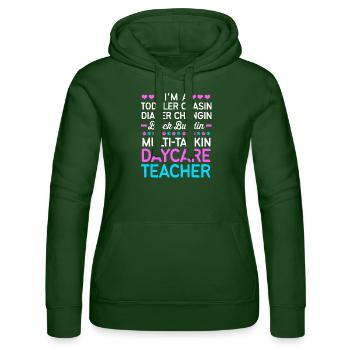 Daycare Center Education Educator Educator - Women’s Hooded Sweater by Russell - bottle green - Front - Liana (172cm)