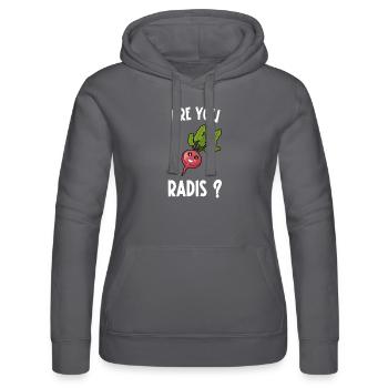 are you radis - Sweat à capuche Russell Femme - noir - Devant - Marisol (170cm)