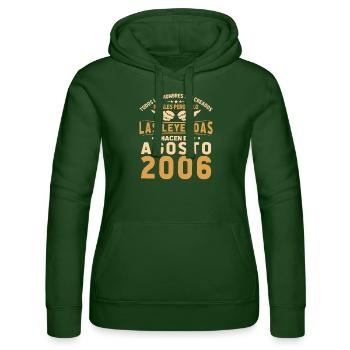 The Legends August 2006 - Women’s Hooded Sweater by Russell - bottle green - Front - Liana (172cm)