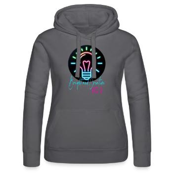 80er Jahre - Frauen Kapuzen Sweater von Russell -  - Vorne - Marisol (170cm)