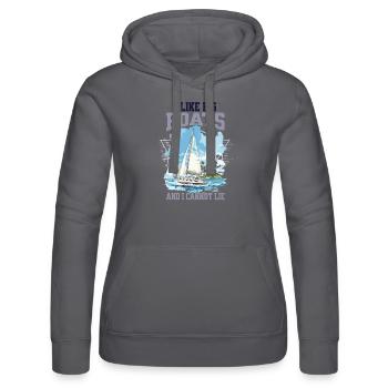 J’aime les gros bateaux et je ne peux pas mentir Conception de voilier - Sweat à capuche Russell Femme - noir - Devant - Marisol (170cm)