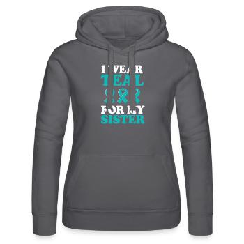 Eierstockkrebs Krebs-Überlebender Krebs - Frauen Kapuzen Sweater von Russell - Schwarz - Vorne - Marisol (170cm)