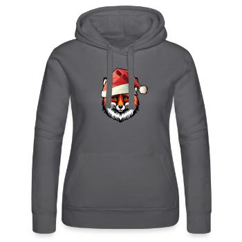 Nikolaus Santa Weihnachtsmann Fuchs Füchse - Frauen Kapuzen Sweater von Russell - Schwarz - Vorne - Marisol (170cm)