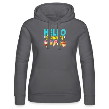 Hello Summer Cream Lover Design - Women’s Hooded Sweater by Russell - black - Front - Marisol (170cm)