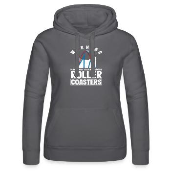 Attention might be talking about roller coasters - Women’s Hooded Sweater by Russell - black - Front - Marisol (170cm)
