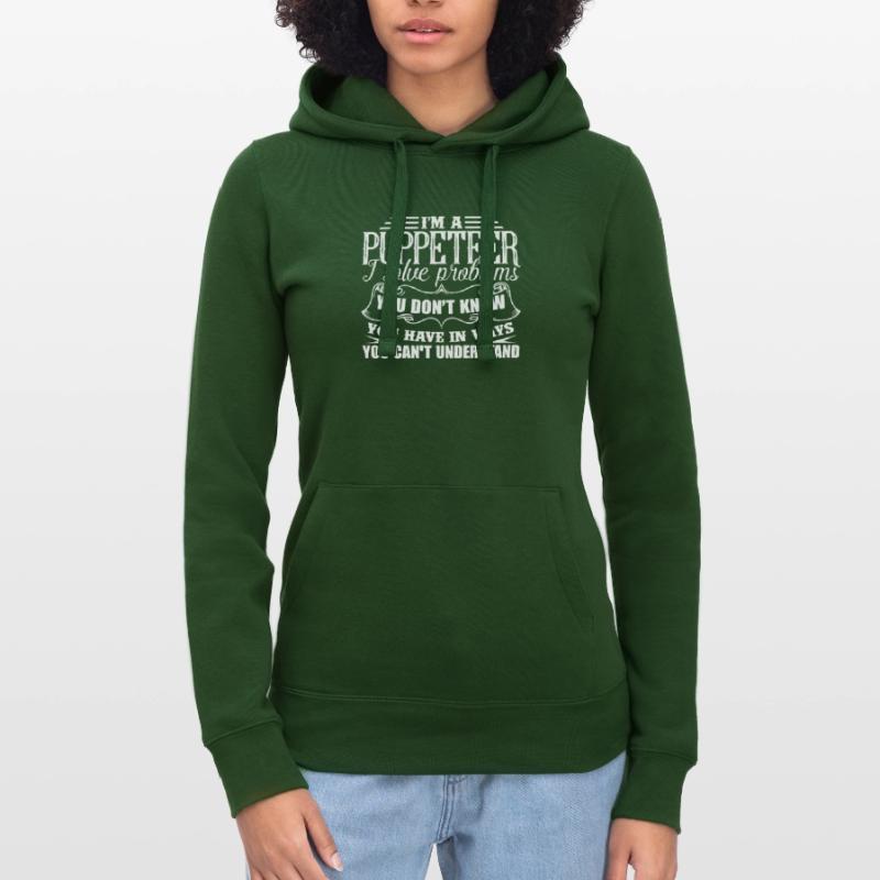 Puppeteer Solves Problems Women’s Hooded Sweater by Russell