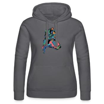 Visage de chien coloré - Sweat à capuche Russell Femme - noir - Devant - Marisol (170cm)