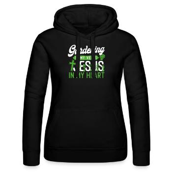 Plant Lover Gardening Jesus Faith - Women’s Hooded Sweater by Russell - black - Front - Marisol (170cm)