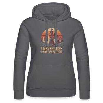 Schach: Entweder Sieg oder Lektion - Frauen Kapuzen Sweater von Russell - Schwarz - Vorne - Marisol (170cm)