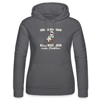 Rente Schaf im Liegestuhl - Rentnerin - Frauen Kapuzen Sweater von Russell - Schwarz - Vorne - Marisol (170cm)
