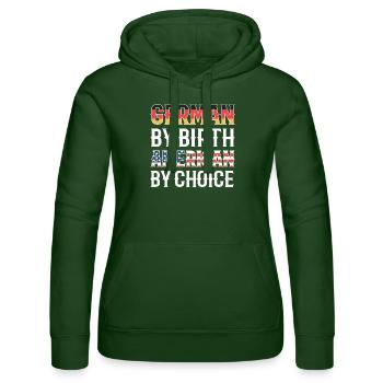 Amerikanisch Deutsch - Frauen Kapuzen Sweater von Russell - Flaschengrün - Vorne - Liana (172cm)
