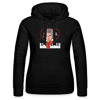 J’adore Beethoven compositeur pianiste classique - Sweat à capuche Russell Femme - noir - Devant - Marisol (170cm)