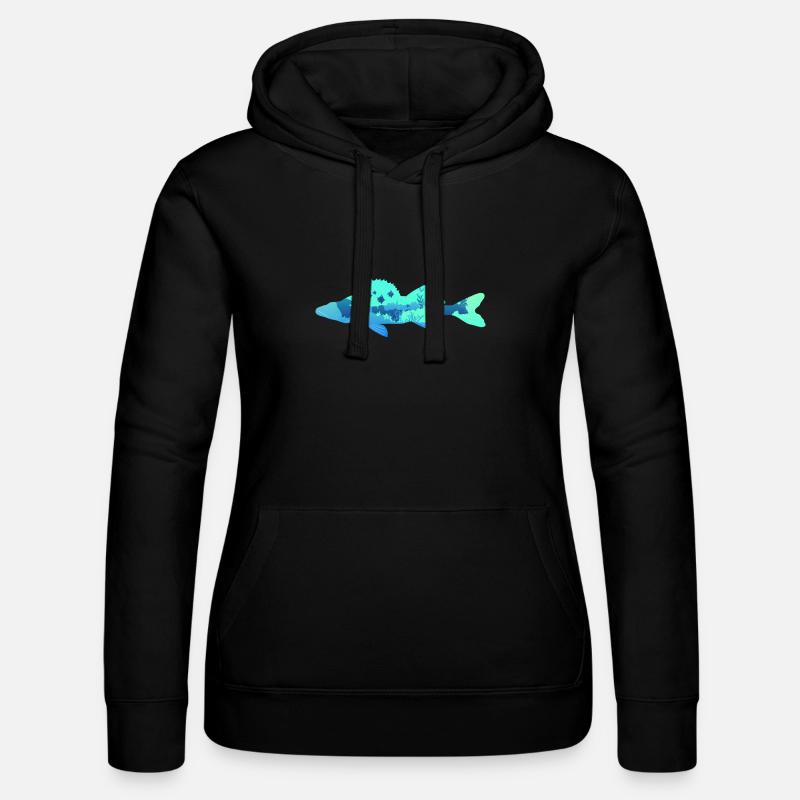 pike-perch - Women’s Hooded Sweater by Russell - black