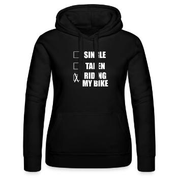 Single Lustige Sprüche Motorrad Bike Biker Spruch - Frauen Kapuzen Sweater von Russell - Schwarz - Vorne - Marisol (170cm)