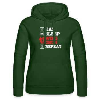 Wing Chun - Frauen Kapuzen Sweater von Russell - Flaschengrün - Vorne - Liana (172cm)