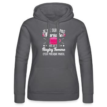 Rugby Femme Fille Cadeau Joueur De Rugby - Sweat à capuche Russell Femme - noir - Devant - Marisol (170cm)