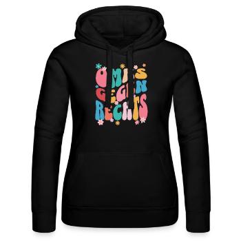 Omas gegen Rechts - Frauen Kapuzen Sweater von Russell - Schwarz - Vorne - Marisol (170cm)