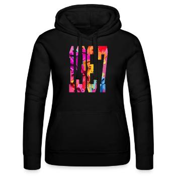 BUNT 39. GEBURTSTAG 1987 - Frauen Kapuzen Sweater von Russell - Schwarz - Vorne - Marisol (170cm)