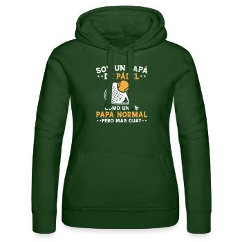Je suis un papa Padelera Fête des pères Fun - Sweat à capuche Russell Femme - vert bouteille - Devant - Liana (172cm)