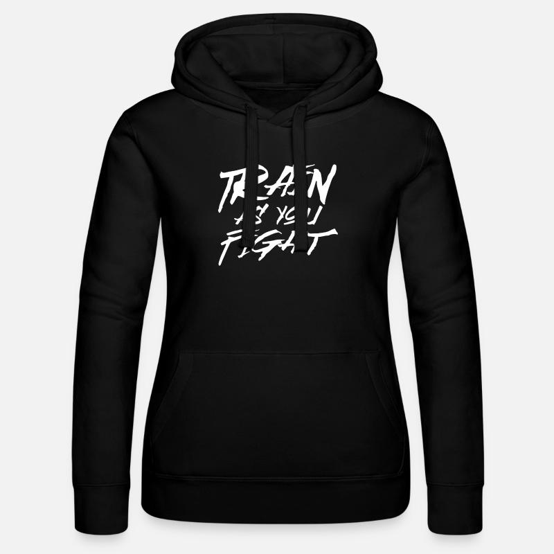 Entraînez-vous pendant que vous combattez - Sweat à capuche Russell Femme - noir