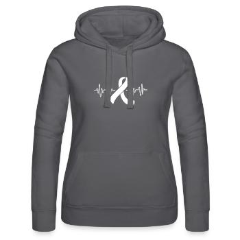 Lung Cancer Survivor Lung Heartbeat - Women’s Hooded Sweater by Russell - black - Front - Marisol (170cm)