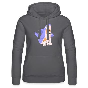 Hund im Hai Kostüm Shirt Geschenk Süße Hunde - Frauen Kapuzen Sweater von Russell - Schwarz - Vorne - Marisol (170cm)
