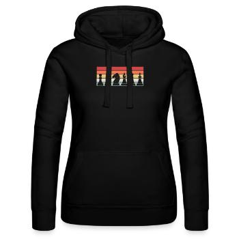 Chess Chess Pieces Retro - Women’s Hooded Sweater by Russell - black - Front - Marisol (170cm)