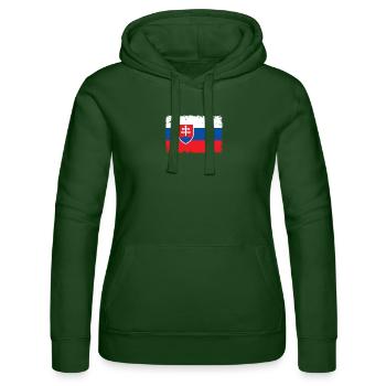 Slowakei Herzschlag Flagge Vintage Slowakei - Frauen Kapuzen Sweater von Russell - Flaschengrün - Vorne - Liana (172cm)