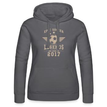 Fußball Geburtstag Geschenk geboren 2017 - Frauen Kapuzen Sweater von Russell - Schwarz - Vorne - Marisol (170cm)
