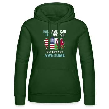 Halb Amerikaner Halb Waliser - Frauen Kapuzen Sweater von Russell - Flaschengrün - Vorne - Liana (172cm)