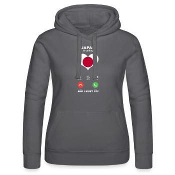 Japan is calling Japan Herz Souvenir - Frauen Kapuzen Sweater von Russell - Schwarz - Vorne - Marisol (170cm)