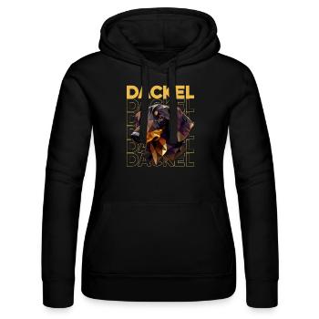 Rauhaardackel Dachshund Hund Hunde Welpe Dackel - Frauen Kapuzen Sweater von Russell - Schwarz - Vorne - Marisol (170cm)