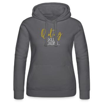 Quilting Skills Loading Funny Sewing Machine - Women’s Hooded Sweater by Russell - black - Front - Marisol (170cm)