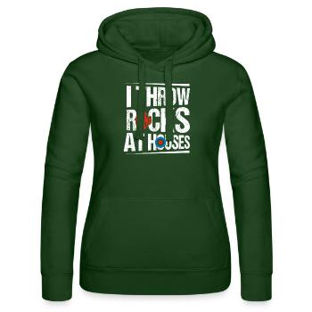 Je jette des pierres sur les maisons Ice Sport Curling Curler - Sweat à capuche Russell Femme - vert bouteille - Devant - Liana (172cm)