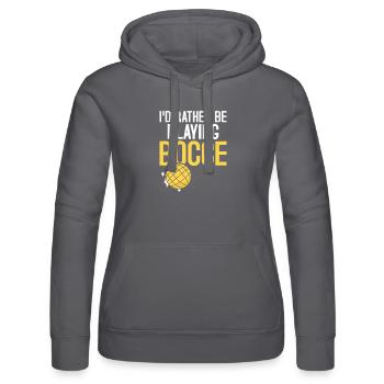 Je préfère jouer à la pétanque en équipe - Sweat à capuche Russell Femme - noir - Devant - Marisol (170cm)