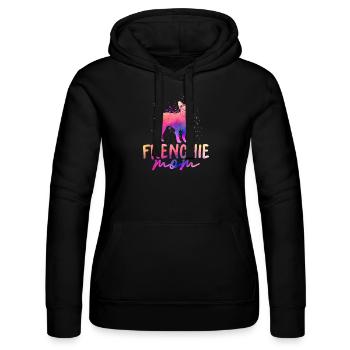 Frenchie Mom French Bulldog Dog Owner - Frauen Kapuzen Sweater von Russell - Schwarz - Vorne - Marisol (170cm)